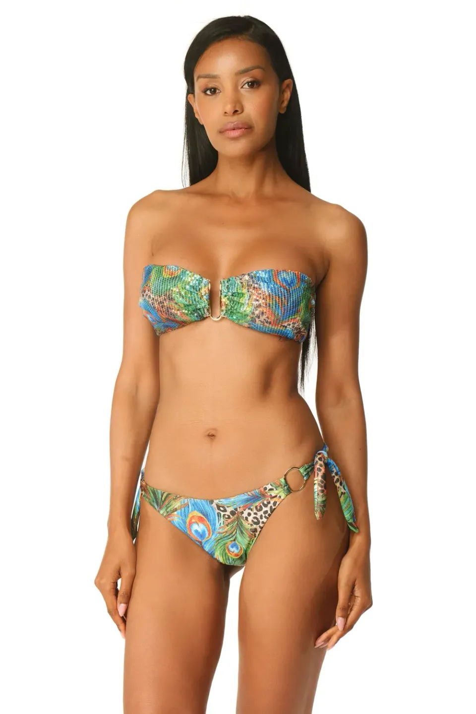 ACQUADICOCCO Peacock Twentysix bikiny bandeau zlaté