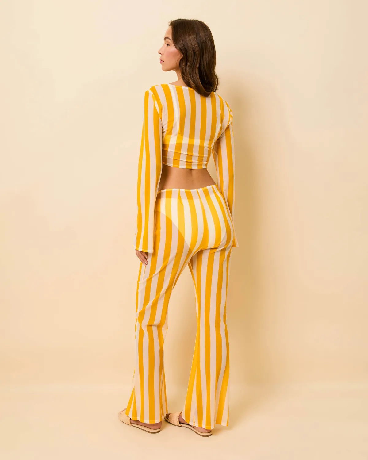 Solid & Striped Dolly Tie Top síťovaný top s dlouhým rukávem