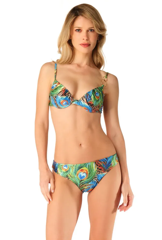 ACQUADICOCCO Peacock Twentysix push-up bikiny se zlatými kroužky