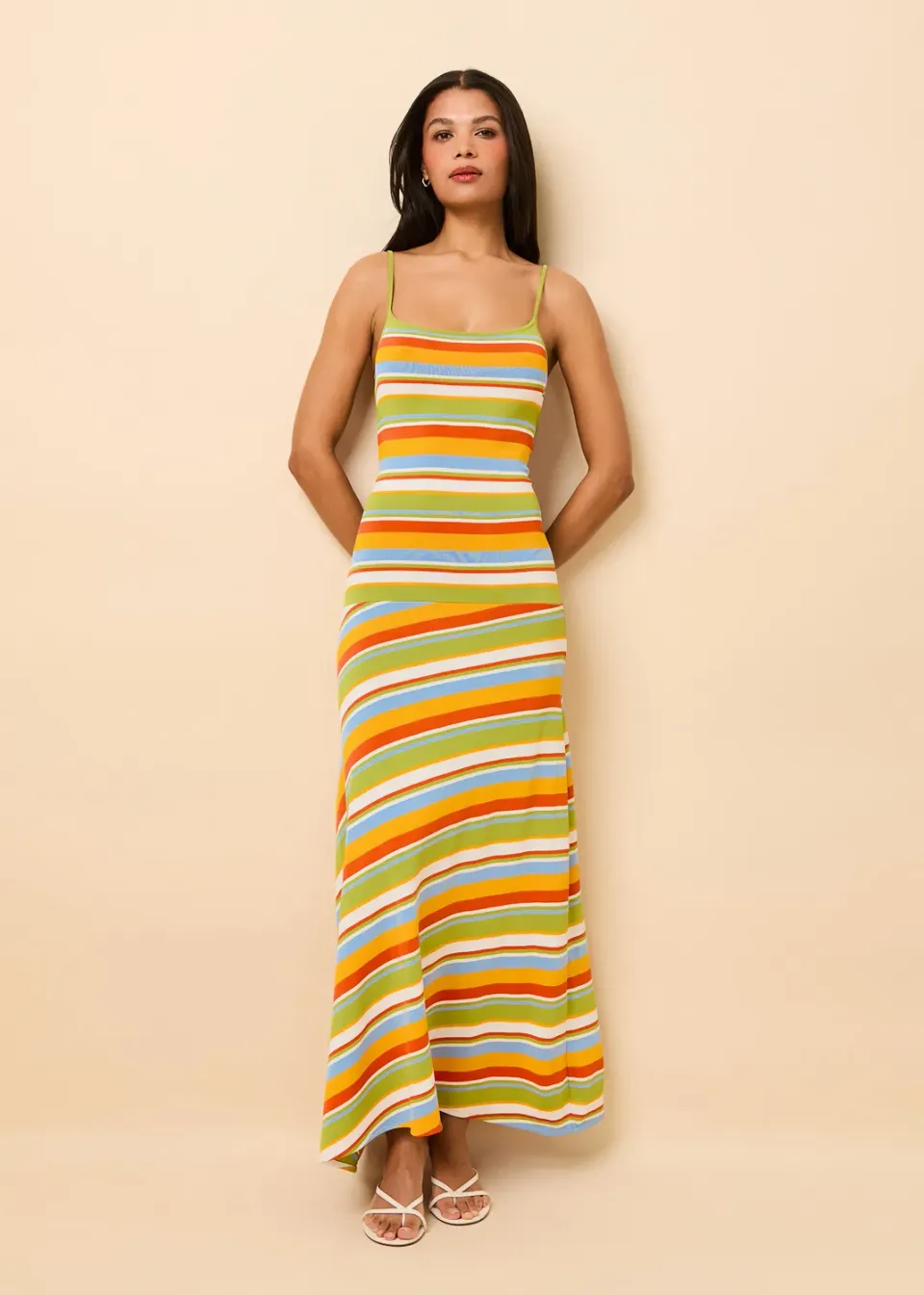 Solid & Striped Lottie Maxi Dress pruhované šaty