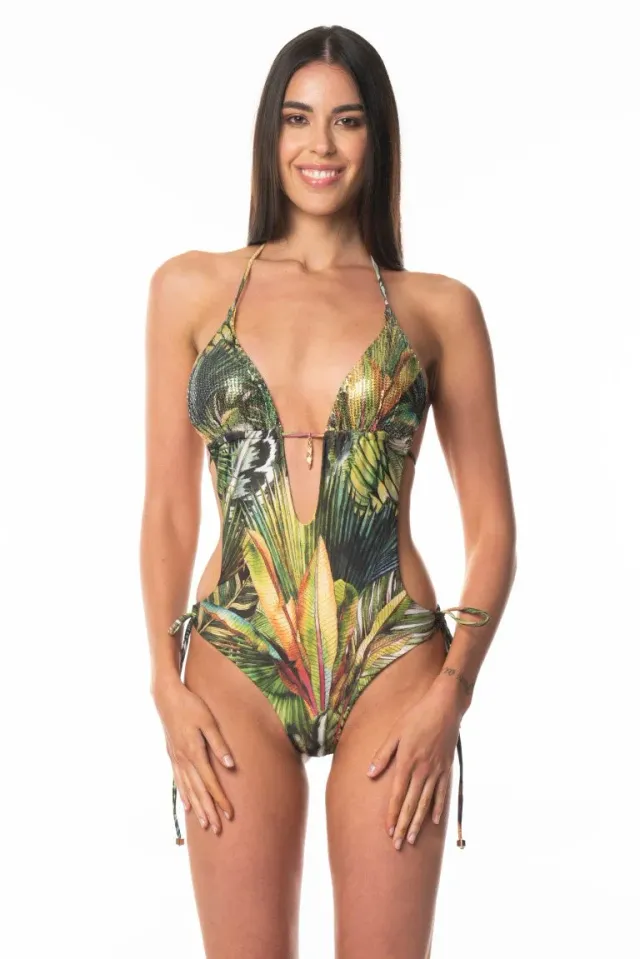 Acquadicocco Tropical trikini se šňůrkami a flitry