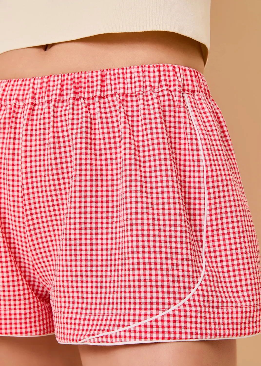 Solid & Striped Eleni lehké seersucker šortky gingham