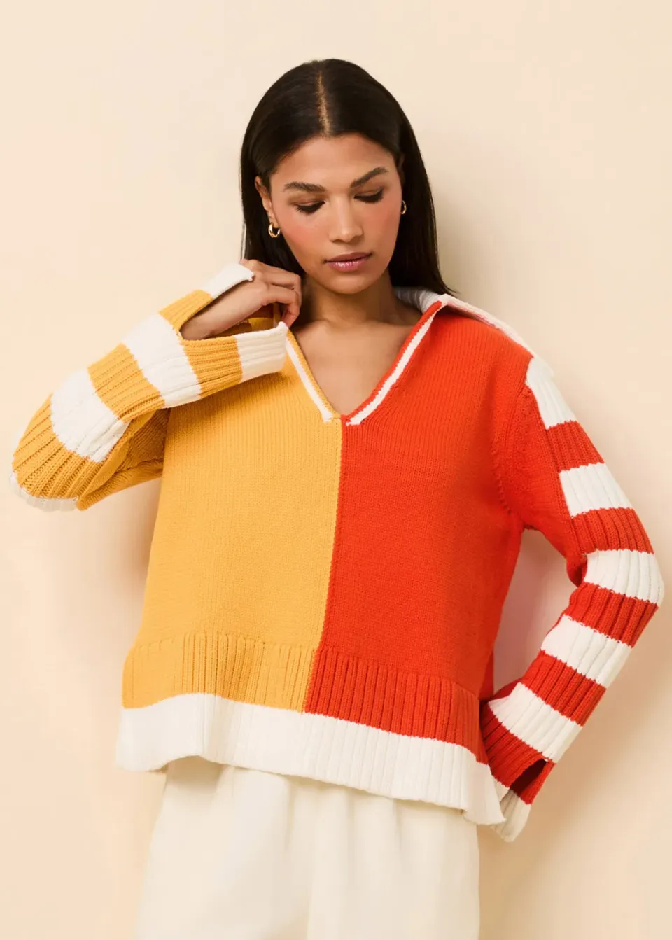Solid & Striped Jack colorblock svetr