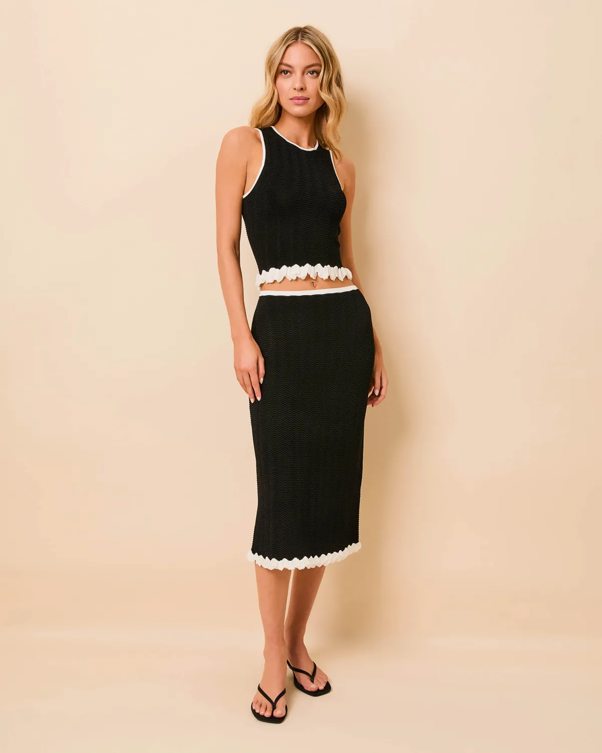 Solid & Striped Wavy Rib Diana top