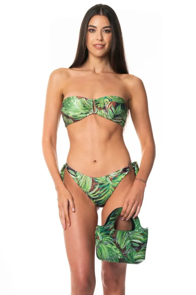 ACQUADICOCCO Foglia Zebra bandeau bikiny se zebra vzorem