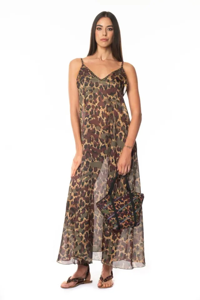ACQUADICOCCO Kimono Corto Color Animalier krátké kimono