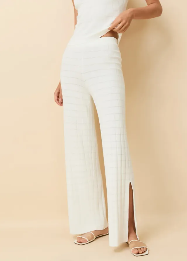 Solid & Striped Logan Grid Knit kalhoty Optic White