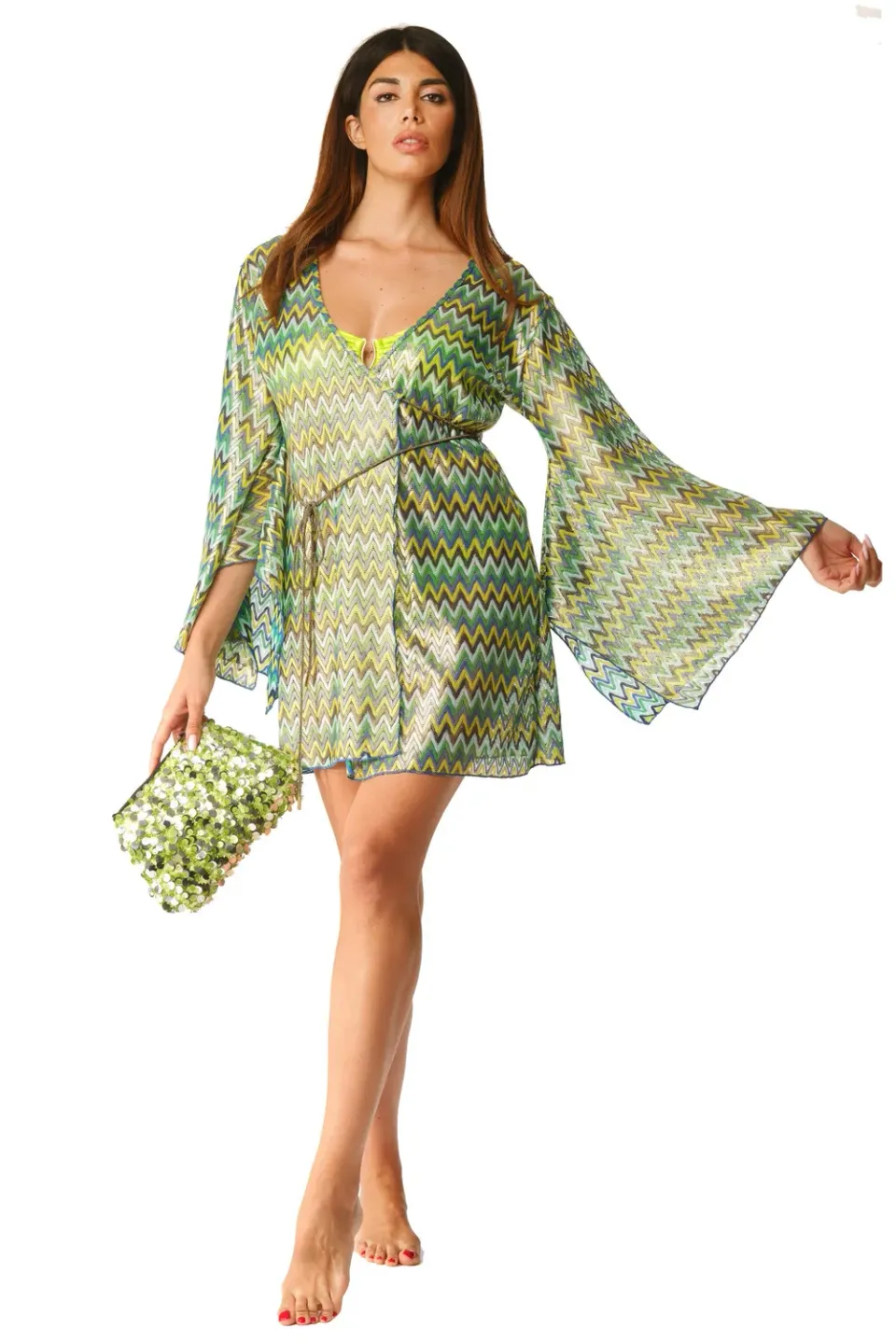 ACQUADICOCCO Miss Green kimono krátký přehoz