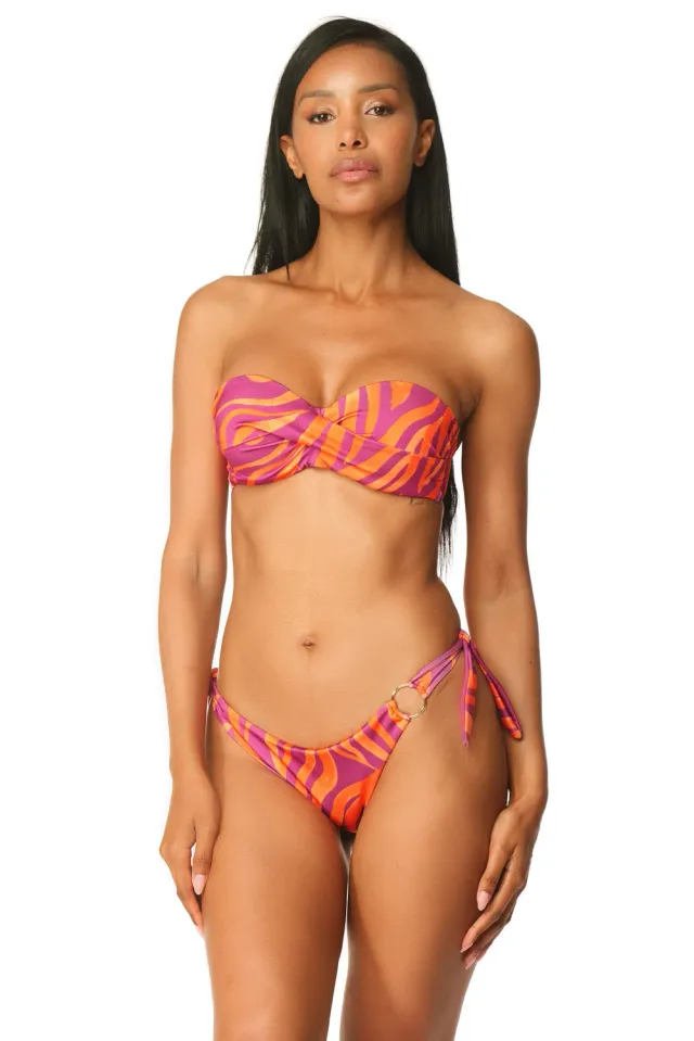 ACQUADICOCCO Zebra Chic bandeau bikiny vyztužené