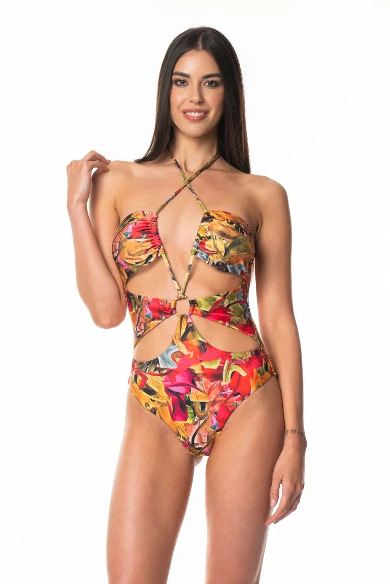 ACQUADICOCCO Sottogiacca Costume Intero Incrociato Cerchio plavky
