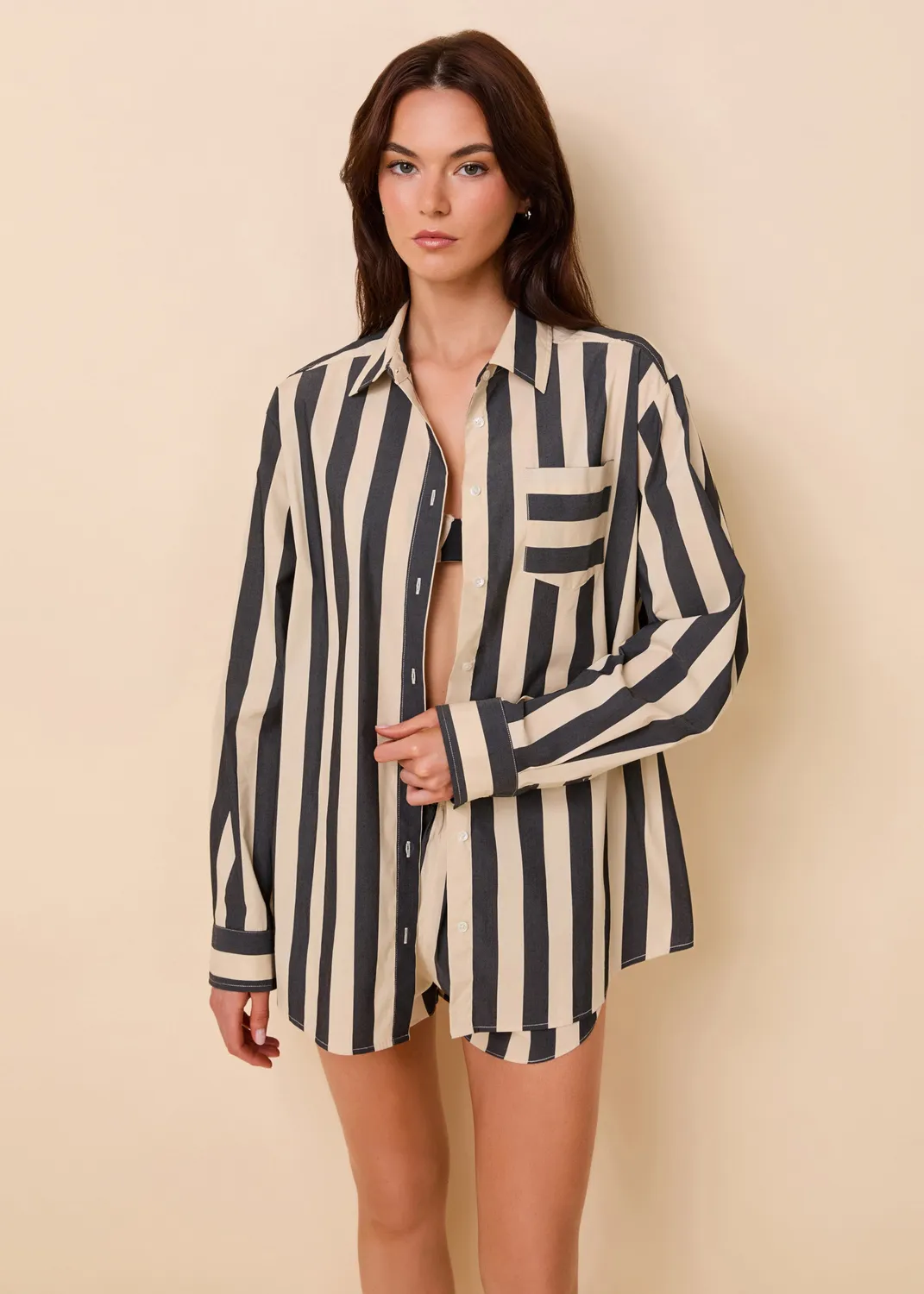 Solid & Striped Avril Button Down košile pruh perleť knoflíky