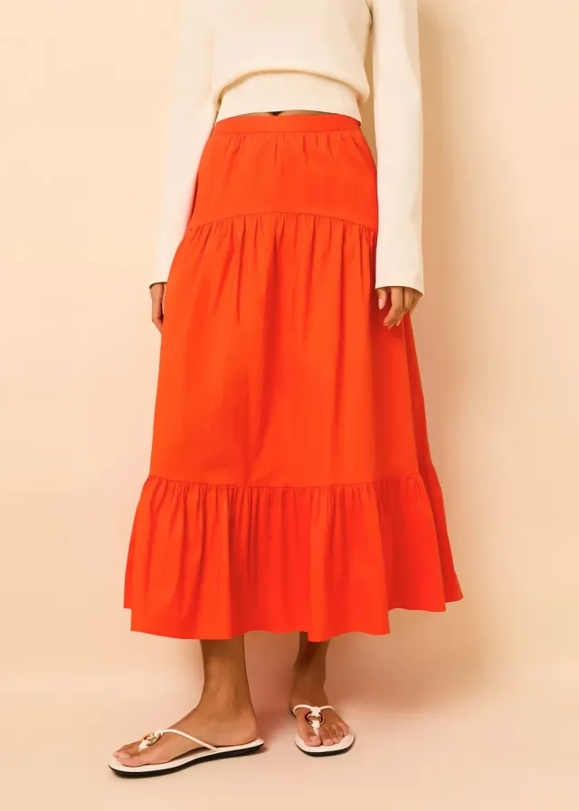 Solid & Striped Indra midi sukně z popelínu