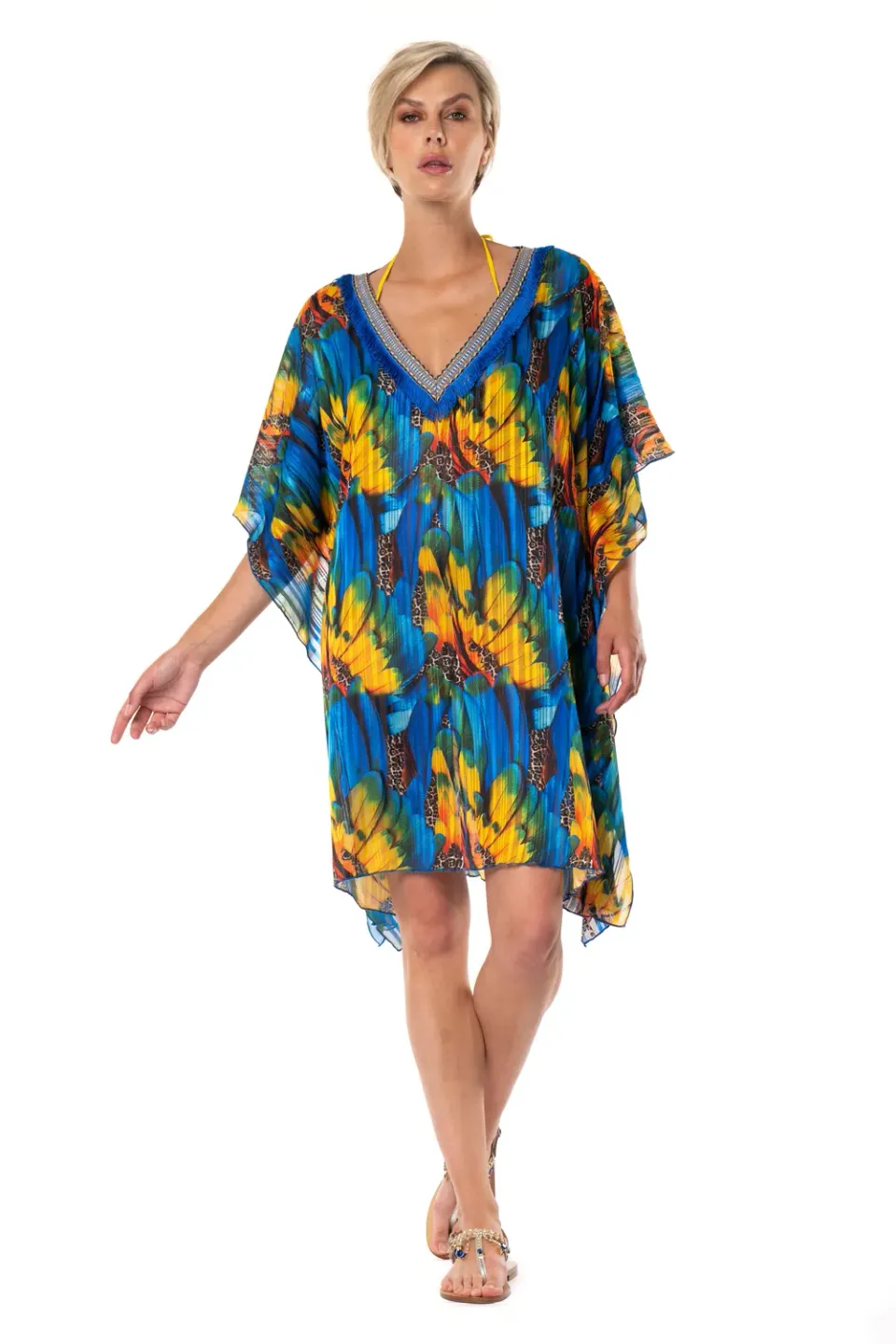 ACQUADICOCCO Passamaneria krátký kaftan s prýmky