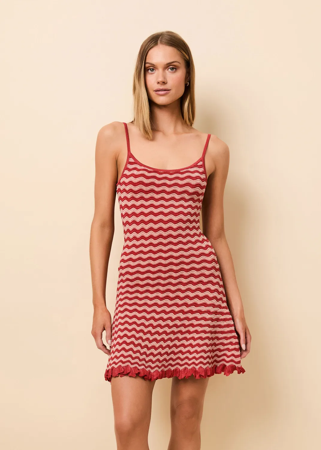 Solid & Striped Talia Mini Dress Wavy Rib mini šaty
