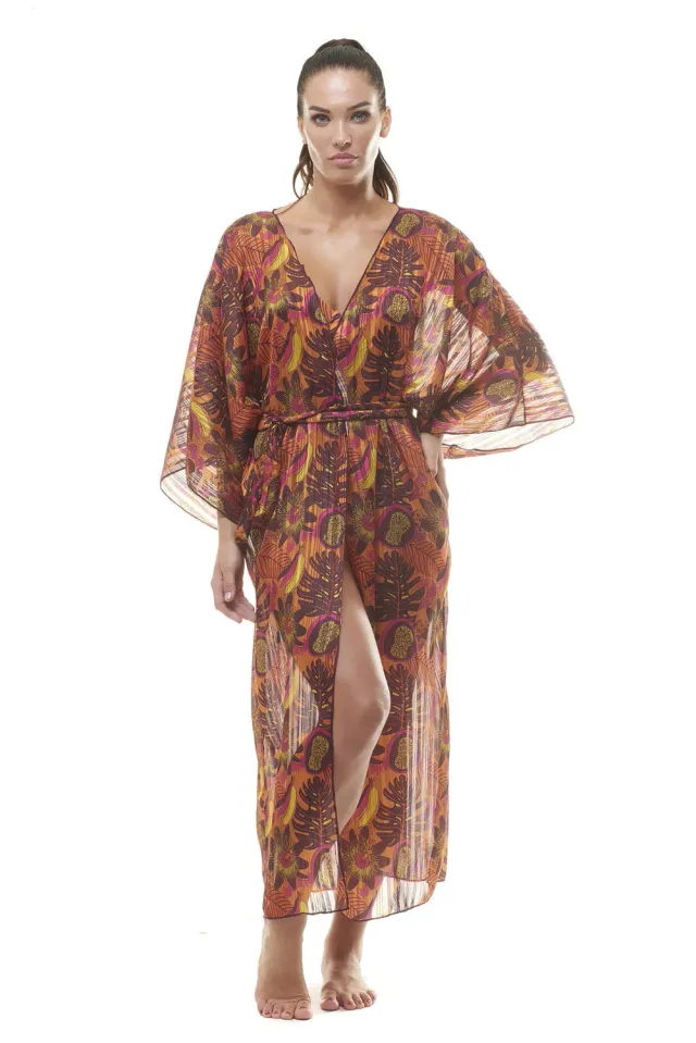 ACQUADICOCCO Kiwi kimono s páskem
