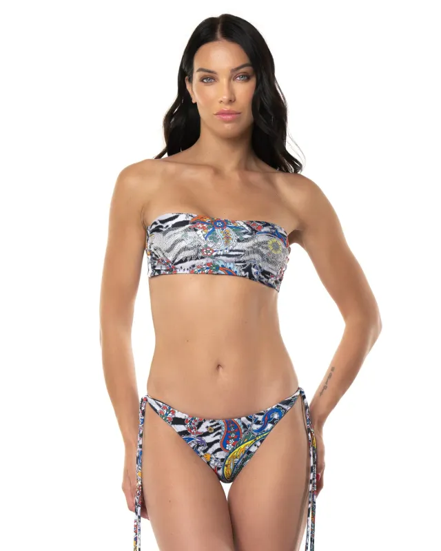 ACQUADICOCCO Fascia Strass Paisley Zebra bikiny