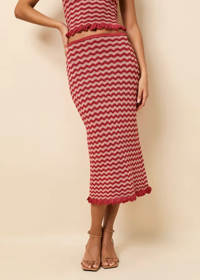 Solid & Striped Diana Wavy midi sukně